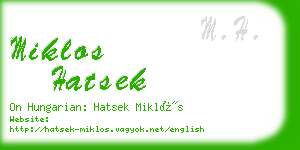 miklos hatsek business card